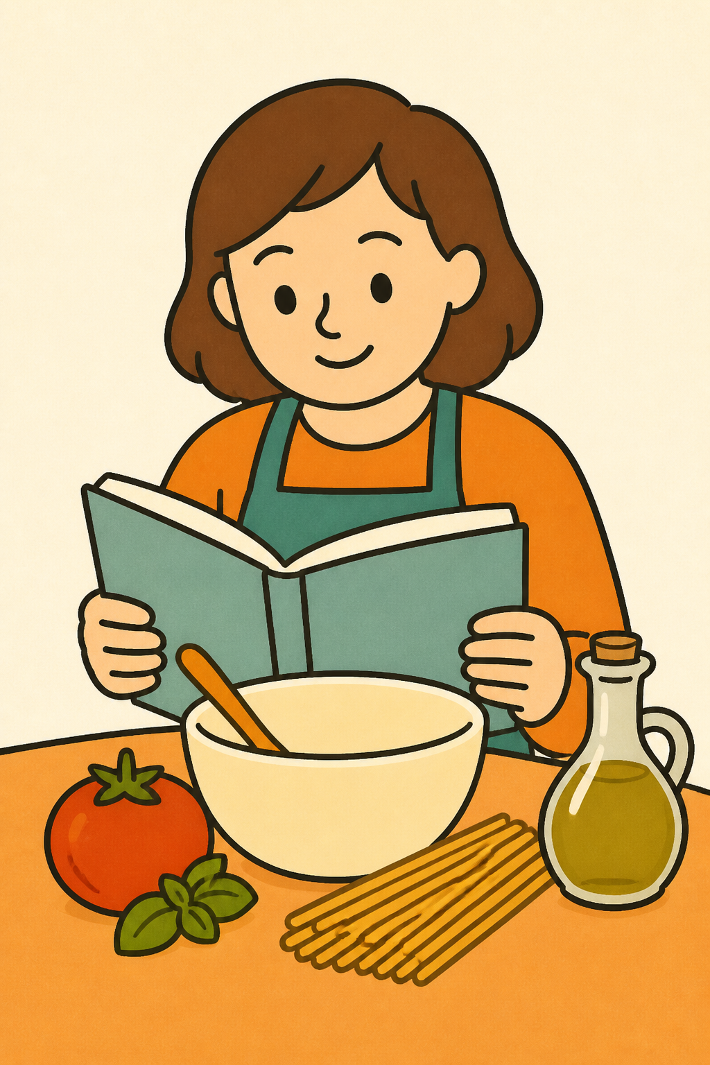 Persona che legge una ricetta